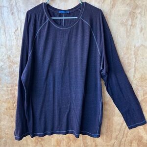 Agave Denim Raglan Long Sleeve Crewneck Maroon Relaxed Fit Tee